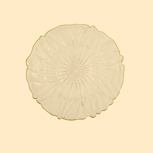SJ613 Glass Plate with Gold Rim - 21cm (D)