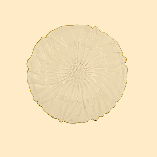 SJ613 Glass Plate with Gold Rim - 21cm (D)