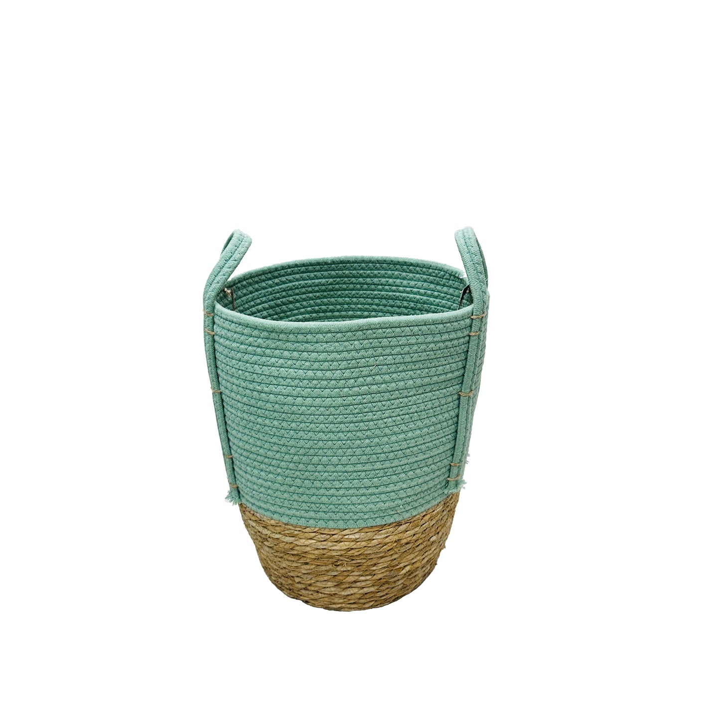 07-42 Woven Seagrass & Rope basket With Handle