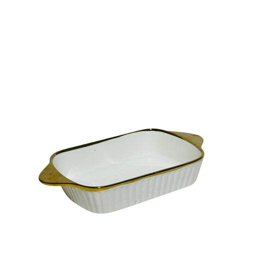 97172-07 Ceramic Tray With Golden Edge