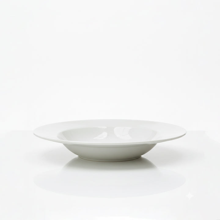 White ceramic bowl on a white background
