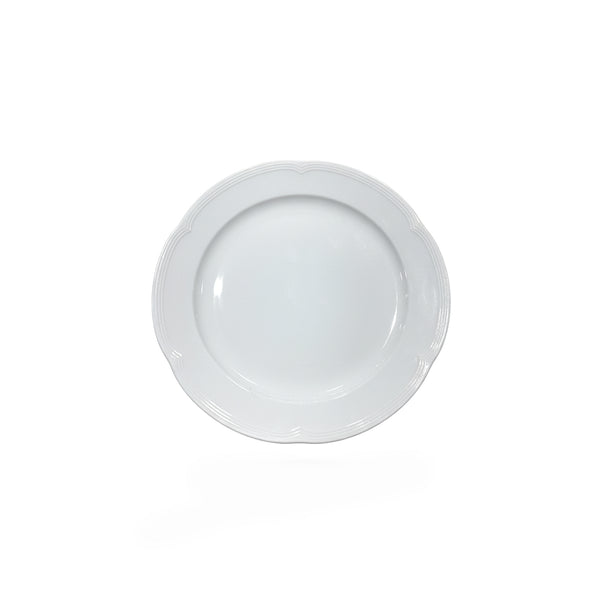 White ceramic plate on a white background