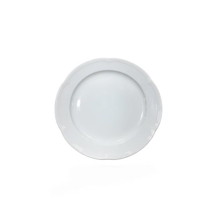 White ceramic plate on a white background