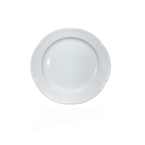 White ceramic plate on a white background