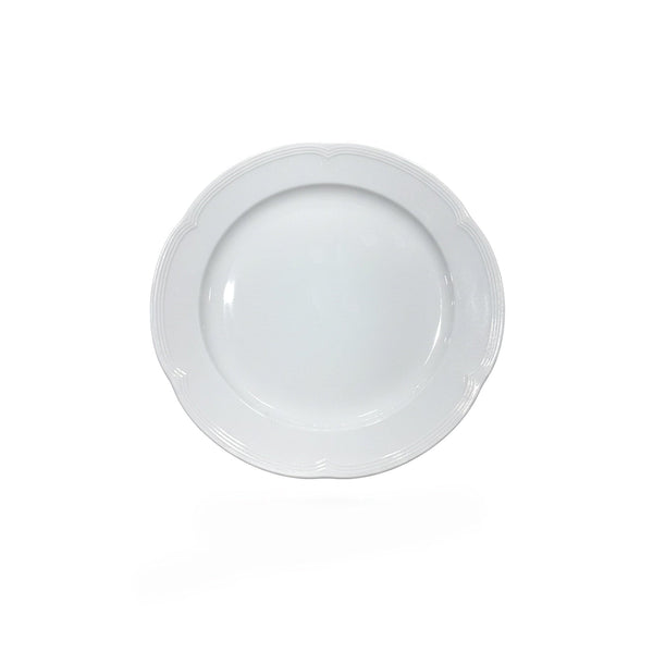White ceramic plate on a white background