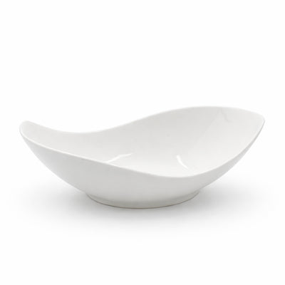 A5495 Porcelain Leaf Bowl 12.25 Inch Ivory Serving Bowl From Siddiq Gift Shop