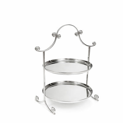 A7-9 Stainless Steel 2-Tier Cake Stand – Round Trays with Polished Silver Finish | Siddiq Gifts – Mussafah Abu Dhabi