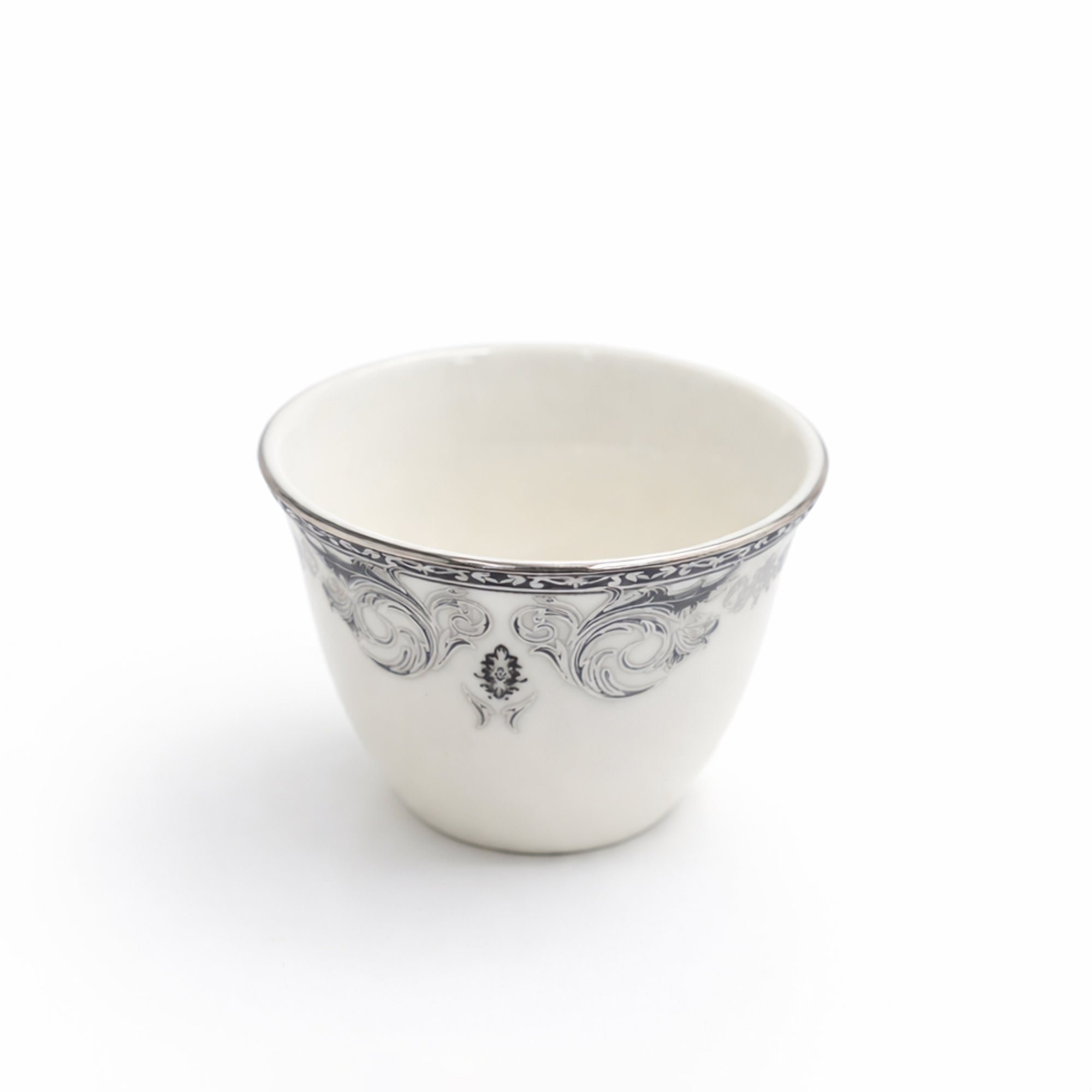 AB-181 Cawa Cup Set – 12 Pieces – White with Silver Detailing | Siddiq ...