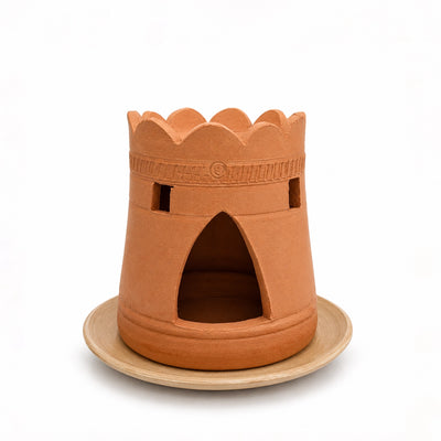 ABRW 6029 Terracotta Incense Burner 12 CM Traditional Handcrafted Design Siddiq Gifts