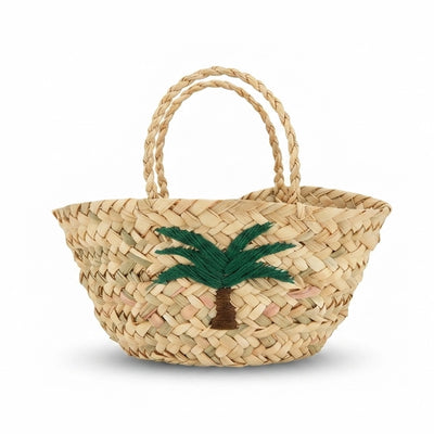 ABRW Handwoven Palm Leaf Jafeer Basket 31 × 28 × 16 cm Natural with Palm Tree Design Siddiq Gifts