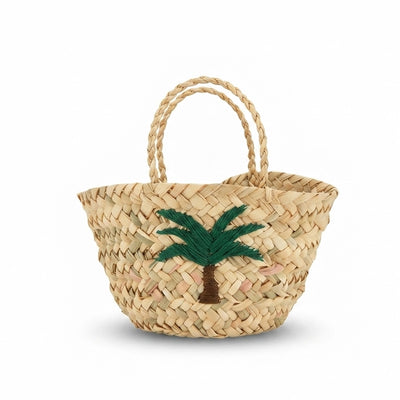 ABRW Handwoven Palm Leaf Jafeer Basket Large 29 × 22 × 15 cm Natural with Palm Tree Design Siddiq Gifts
