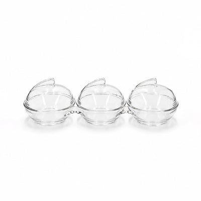 Acrylic Dates Bowl Set 3 Pieces Clear Acrylic With Lids Siddiq Gifts