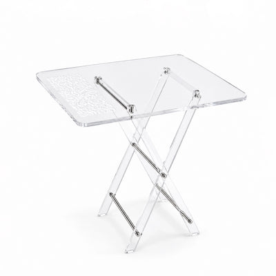 Acrylic Folding Table 4 Pieces 43 X 31 X 75 CM Transparent Finish Siddiq Gifts