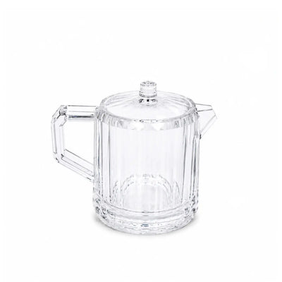 Clear Acrylic Milk Pot With Lid And Handle Measuring 8 × 9 Cm, Designed For Serving Milk, Cream, Sauces, And Other Accompaniments With Tea Or Coffee At Siddiq Gifts.