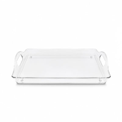 Acrylic Serving Tray With Handles 38.8 × 24.9 × 5.8 cm Clear Acrylic Siddiq Gifts