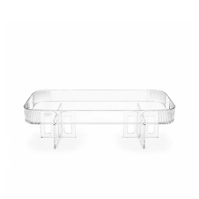 Acrylic Serving Tray with Legs 40 x 15 x 12cm Clear Design by Siddiq Gifts