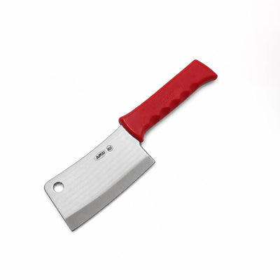 AFCO Heavy-Duty Meat Cleaver Knife 6 Inch Stainless Steel Blade Red Handle Siddiq Gifts