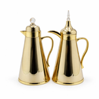 AFP-IG-GCLR Vacuum Flask Set – 2 Pieces (1L + 0.75L) – Glossy Gold with Clear Crystal Lid