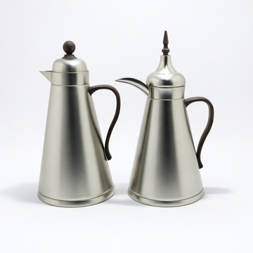 AFP-MN-MDW vacuum flask set 2 pieces 1L insulated thermal flasks with wooden handle from Siddiq Gift Shop