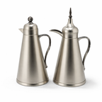 AFP-MN-MGRNT Vacuum Flask Set – 2 Pieces (1L + 0.75L) – Matt Nickel with Granite Grey Handle