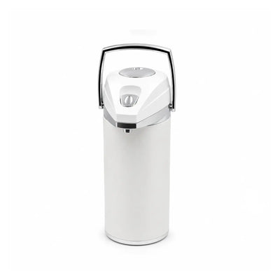 Air Pot Vacuum Flask 3L White with Silver Finish by Siddiq Gifts