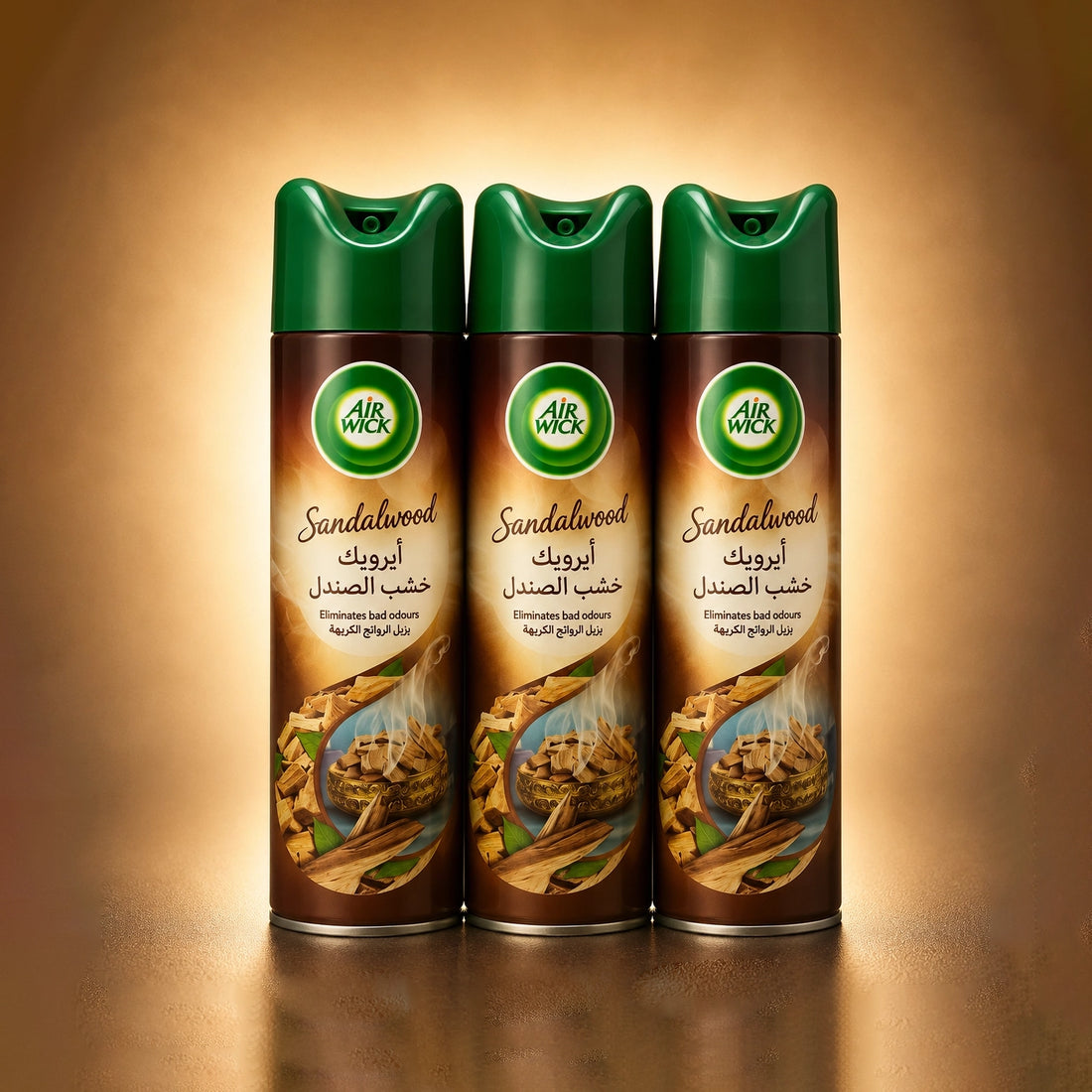 Air Wick Sandalwood Air Freshener Spray – 3 × 300ml – Warm Woody Fragrance