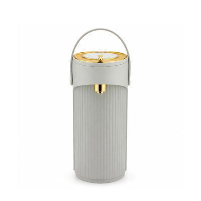 Almarjan Air Pot Vacuum Flask 2.2L Light Grey with Gold Finish by Siddiq Gifts