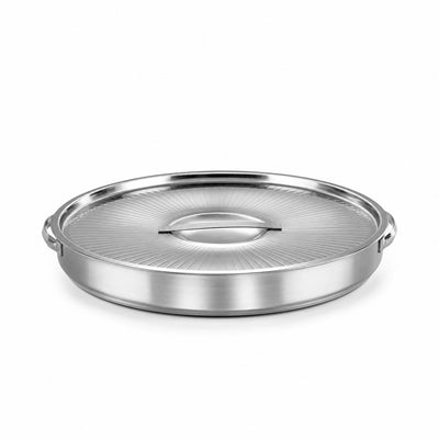 Almarjan Stainless Steel Breakfast Serving Tray With Lid 42 CM Silver Serving Set Siddiq Gifts