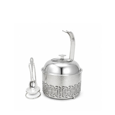 Almarjan Stainless Steel Chafing Dish 2L Silver with Serving Utensils by Siddiq Gifts