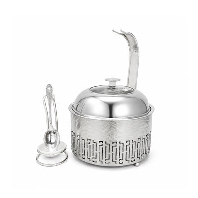 Almarjan Stainless Steel Chafing Dish 6.5L Silver with Serving Utensils by Siddiq Gifts