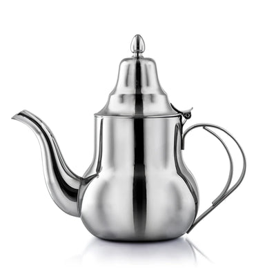 Almarjan Stainless Steel Tea Pot 1.2L Silver Traditional Teapot Siddiq Gifts