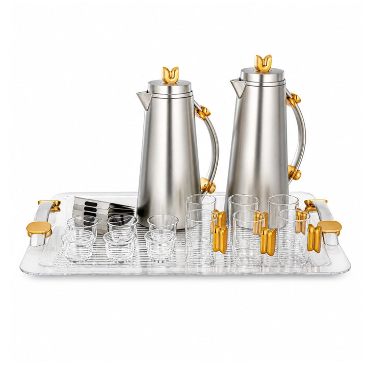 Almarjan Tea & Arabic Coffee Serving Set – 21 Pieces – Matte