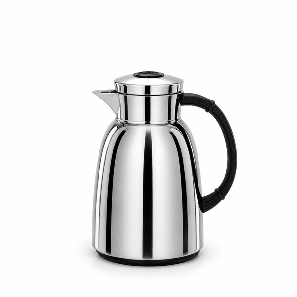 Almarjan Vacuum Flask 0.65L Silver And Black Handle Siddiq Gifts