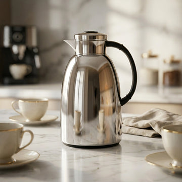 Almarjan Vacuum Flask 1.6L Silver And Black Handle Siddiq Gifts
