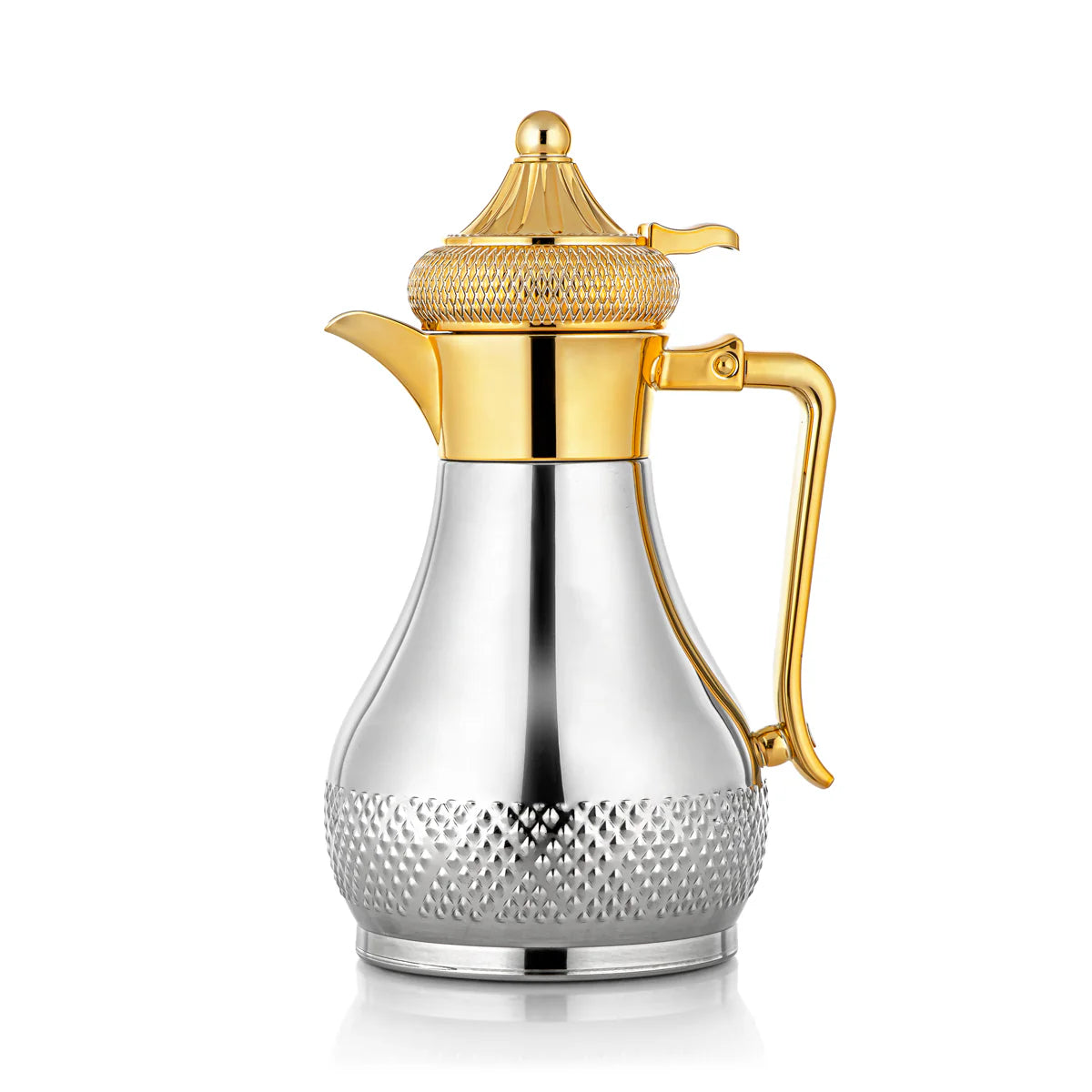 Almarjan Vacuum Flask 1L Silver Gold Tea Flask | Siddiq Gifts