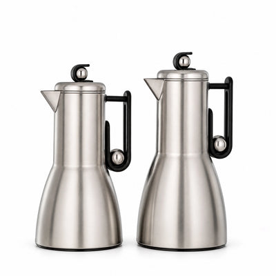 Almarjan Vacuum Flask Set 2 Piece 1.0L And 0.7L Nickel And Black Siddiq Gifts