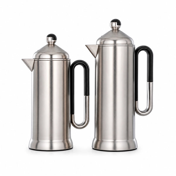 Almarjan Vacuum Flask Set 2 Piece 0.7L and 1L Nickel with Black Accents Siddiq Gifts