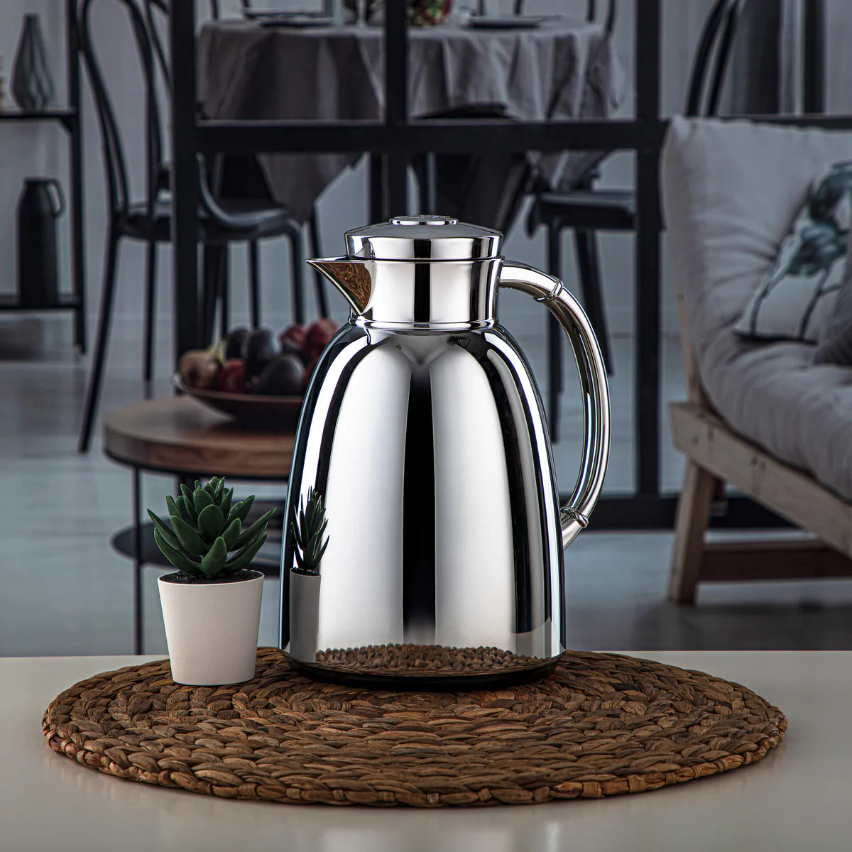 Almarjan Vacuum Flask Silver Finish By Siddiq Gifts