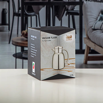Almarjan Vacuum Flask Silver Finish By Siddiq Gifts