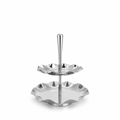 AlpenBerg 2-Tier Serving Stand 26 × 32 cm Silver Siddiq Gifts