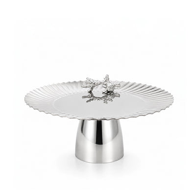 AlpenBerg Medium Cake Stand 24 × 11 cm Silver Siddiq Gifts