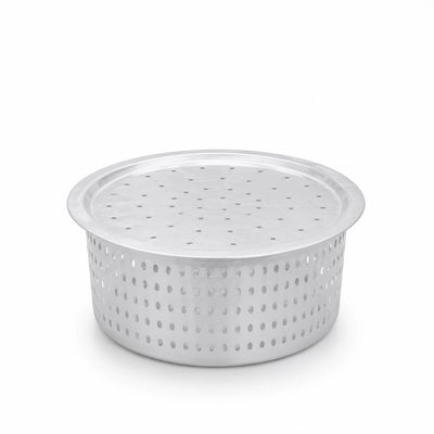 Aluminium Steamer Pot with Perforated Lid Silver by Siddiq Gifts