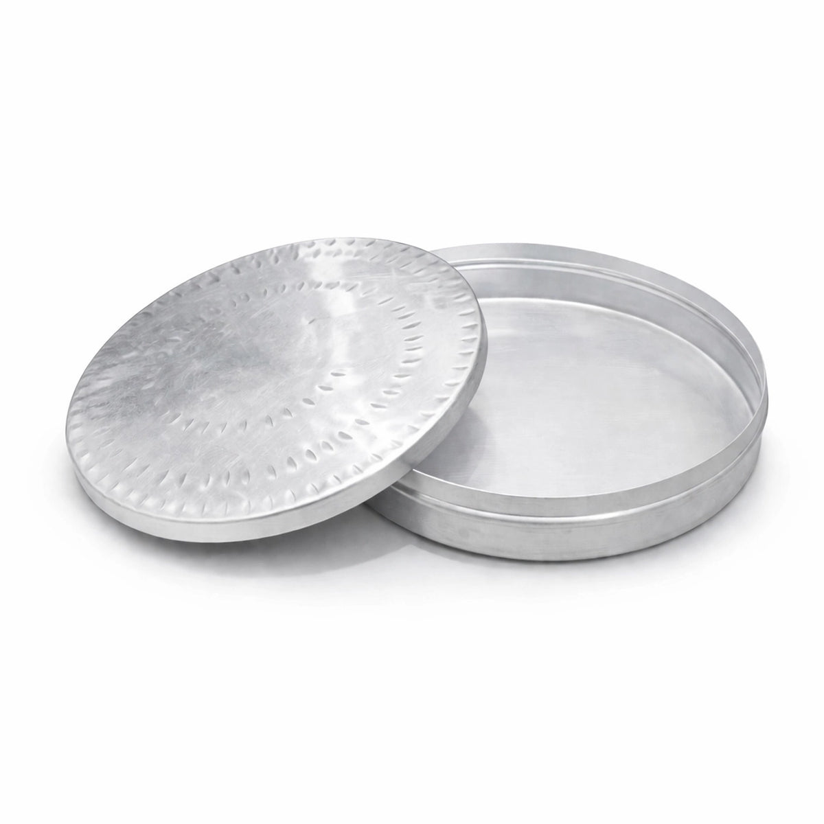 Aluminium Sweets Debba 10 Inch Large Round Storage Box For Sweets And Snacks By Siddiq Gifts