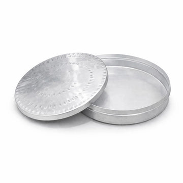 Aluminium Sweets Debba 10 Inch Large Round Storage Box For Sweets And Snacks By Siddiq Gifts