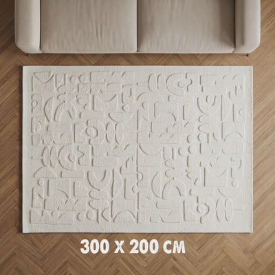 Aristan Tufted Wool Carpet 200x300cm Cream By Siddiq Gifts