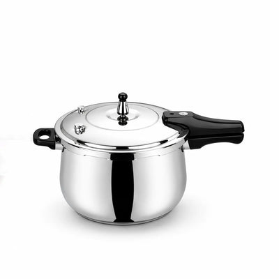 Arshia Stainless Steel Pressure Cooker 30cm Silver with Black Handles by Siddiq Gifts