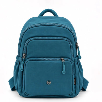 Stylish Blue Backpack Measuring 30 × 30 Cm With Multiple Zipper Compartments And Adjustable Shoulder Straps, Designed For Organized And Comfortable Everyday Carrying At Siddiq Gifts.