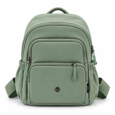 Stylish Light Grey Backpack Measuring 30 × 30 Cm With Multiple Zipper Compartments And Adjustable Shoulder Straps, Designed For Organized And Comfortable Everyday Carrying At Siddiq Gifts.