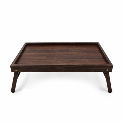 Bamboo Breakfast Table 50 × 30 × 20 cm Dark Wood Finish Siddiq Gifts