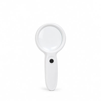 Basic LED Magnifying Glass 75 mm Handheld Magnifier with Light White Siddiq Gifts